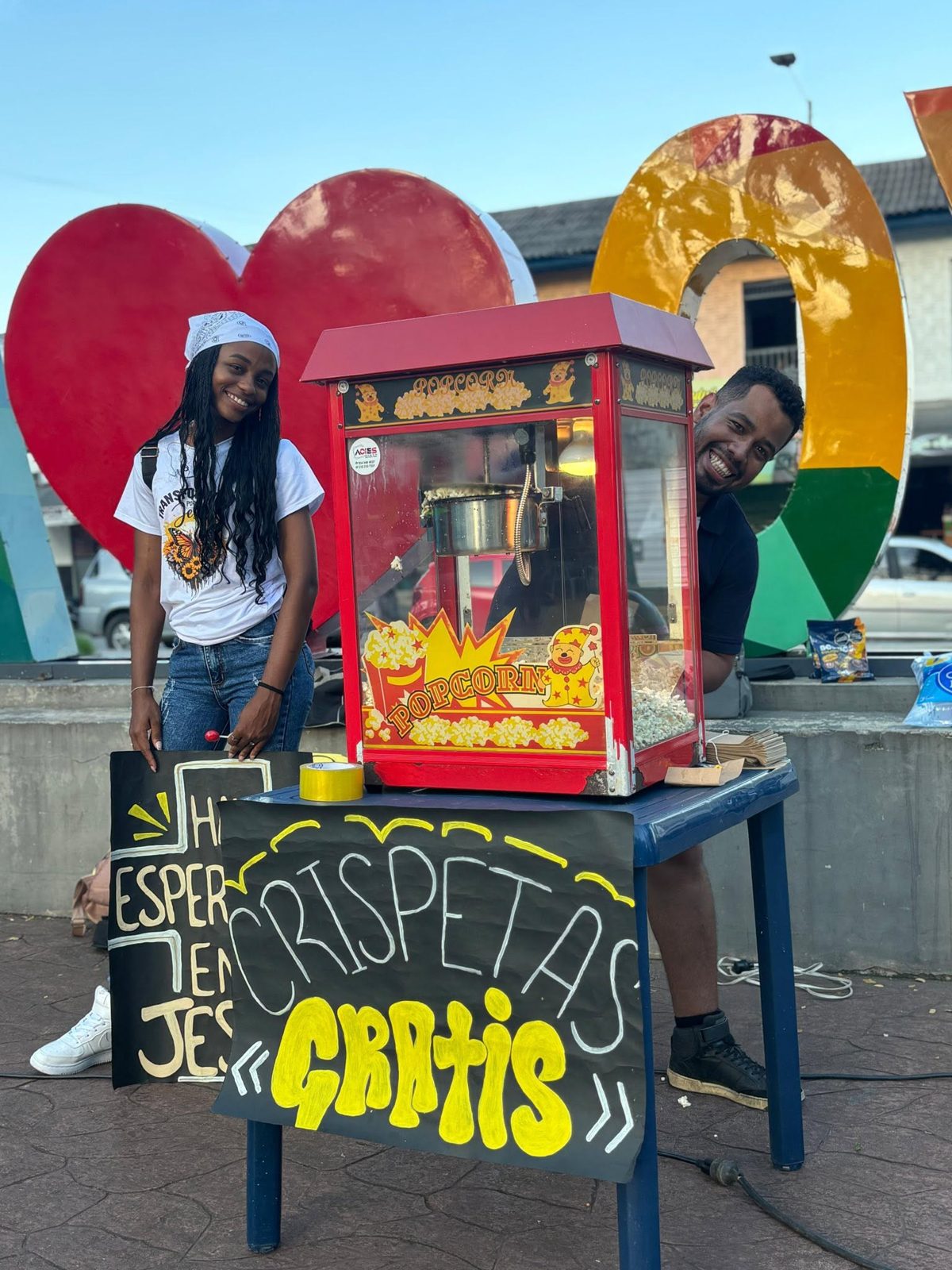 Crispetas gratis en la plaza